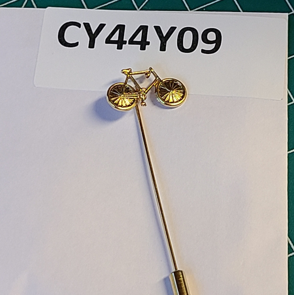Antique Gold Bicycle Tie Pin